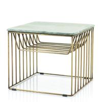 By-Boo Bijzettafel 'Caesar' 43 x 50cm, kleur Groen Marmer - thumbnail