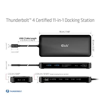 Club 3D Thunderbolt 4 Certified 11-in-1 Docking Station dockingstation Club 3D Thunderbolt 4 Certified 11-in-1 Docking Station dockingstation