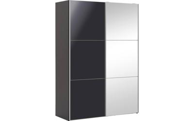 Goossens Kledingkast Easy Storage Sdk, 153 cm breed, 220 cm hoog, 1x 3 paneel schuifdeur li en 1x 3 paneel spiegel schuifdeur re