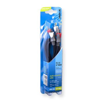 Scanpart RCA kabel - 2xtulp naar 2xtulp 1,5m Luidspreker kabel Zwart