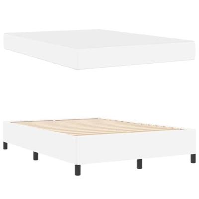 Bedframe met matras met matras Wit 140 x 190 cm Kunstleer