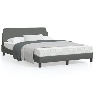Bedframe met hoofdbord stof donkergrijs 140x200 cm Bedframe met hoofdbord stof donkergrijs 140x200 cm