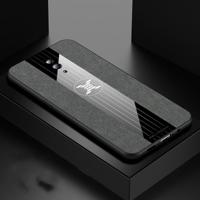 Voor OPPO Reno XINLI stiksels doek Textue schokbestendig TPU beschermhoes (grijs) - thumbnail