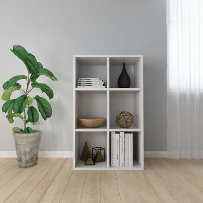 Boekenkast/dressoir 66x30x97,8 cm bewerkt hout hoogglans wit