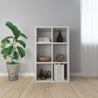 Boekenkast/dressoir 66x30x97,8 cm bewerkt hout hoogglans wit - thumbnail