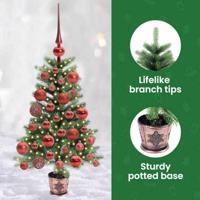 VidaXL Kerstboom met 150 led met standaard groen 65 cm pe - thumbnail