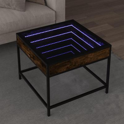 Salontafel met Infinity LED 50x50x41 cm gerookt eikenkleurig Salontafel met Infinity LED 50x50x41 cm gerookt eikenkleurig