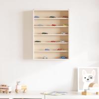 Houten verzamelvitrine met 6 planken 40x8,5x55 cm - thumbnail