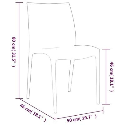 Tuinstoelen 2 st 50x46x80 cm polypropeen antracietkleurig Tuinstoelen 2 st 50x46x80 cm polypropeen antracietkleurig