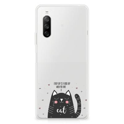 Sony Xperia 10 III Telefoonhoesje met Naam Cat Good Day Sony Xperia 10 III Telefoonhoesje met Naam Cat Good Day
