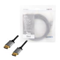 LogiLink HDMI AV Aansluitkabel [1x HDMI-stekker - 1x HDMI-stekker] 3 m Zwart-grijs - thumbnail