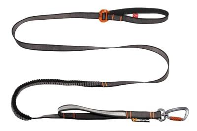Non-stop dogwear® Hondenlijn Touring Bungee, black/orange, Maat: 13mm