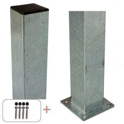 Stalen Paal Met Voetplaat 8 x 8 x 132 CM