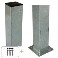 Stalen Paal Met Voetplaat 8 x 8 x 132 CM - thumbnail