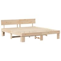 Bedframe met hoofdeinde Bruin 180 x 200 cm Massief grenenhout - thumbnail