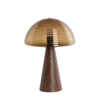 Light & Living TafellampMueda met bruin glas en donker hout - 1891852 - thumbnail