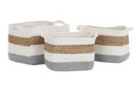 Basket spelset DKD Home Decor Wit Natuurlijke Vezel 36 x 27 x 27 cm 3 Onderdelen - thumbnail