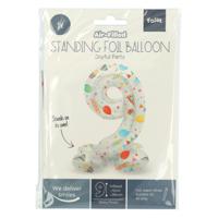 Folat BV Staande folieballon joyful party cijfer 9 -72cm - thumbnail
