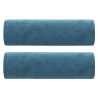 Tweezitsbank met sierkussens 120 cm fluweel blauw