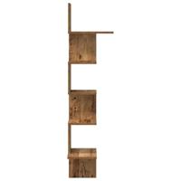 Hoekwandschap 32x32x127,5 cm bewerkt hout oud houtkleurig - thumbnail