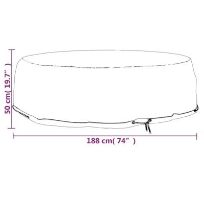 Tuinmeubelhoes eilandlounge 8 oogjes rond 188x50 cm