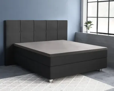 Primaviera Deluxe Topper Satijn Hoeslaken Grijs 180 x 220 cm