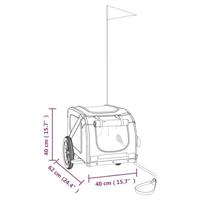 VidaXL Hondenfietstrailer oxford stof en ijzer grijs en zwart - thumbnail