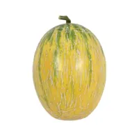 Decoratie fruit honingmeloen geel/groen 15 cm | 6 stuks - thumbnail
