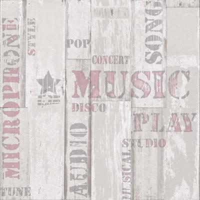 Noordwand behang urban friends & coffee wooden planks beige en roze