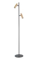 Highlight Vloerlamp Trend 2 lichts H 141 cm incl mini GU10 zwart goud - thumbnail