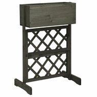 VidaXL Latwerkplantenbak 45x30x74 cm massief vurenhout grijs