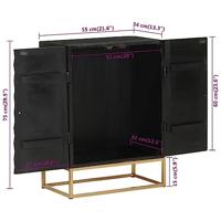 Dressoir 55x34x75 cm massief mangohout en ijzer zwart - thumbnail