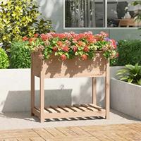 VidaXL Plantenbak met schap 82,5x54x81 cm massief grenenhout - thumbnail