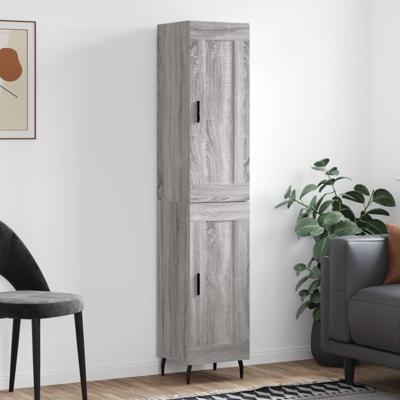 Hoge kast 34,5x34x180 cm bewerkt hout grijs sonoma eikenkleurig