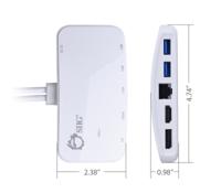 SIIG (JU-H30212-S1) Mini-DP Videodockingstation met USB 3.0 LAN-hub, wit Mini DP Dock met USB 3.0 LAN-hub, wit wit - thumbnail