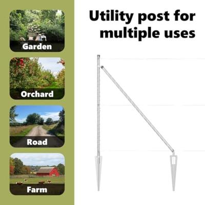 VidaXL Afrasteringspaal 13 pcs zilver staal VidaXL Afrasteringspaal 13 pcs zilver staal