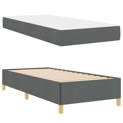 Boxspring bed Zwart en Bruin en Wit 80 x 200 cm Polyester