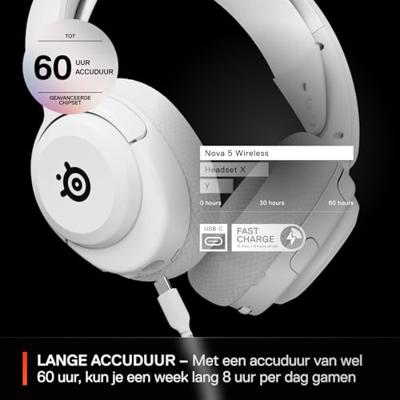 Steelseries Arctis Nova 5 Wit Draadloze Gaming Headset Steelseries Arctis Nova 5 Wit Draadloze Gaming Headset
