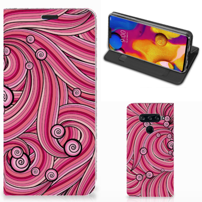 LG V40 Thinq | Bookcase | Swirl Pink