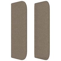 Hoofdbord met randen 93x16x78/88 cm stof taupe - thumbnail