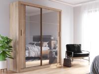 Kast ARTARI 2 schuifdeuren shetland eik met spiegel - thumbnail