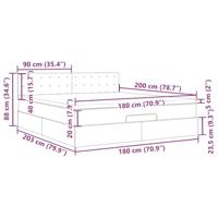 Bed poef met matras en LED's 180x200 cm stof lichtgrijs - thumbnail