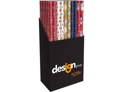 Inpakpapier Kerst metallic 150x70cm assorti