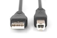 Digitus AK-300105-018-S USB-kabel USB 2.0 USB-A stekker, USB-B stekker 1.80 m Zwart Rond, Afgeschermd (dubbel) - thumbnail