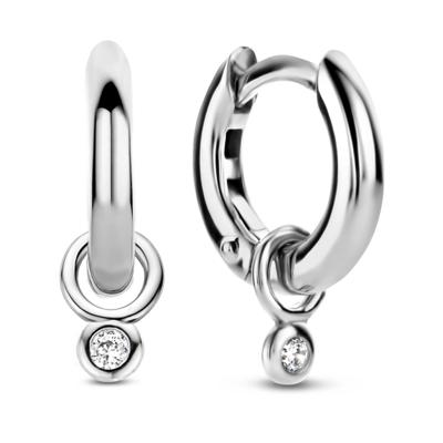 TI SENTO-Milano 7868ZI Oorhangers zilver-zirconia 15 mm