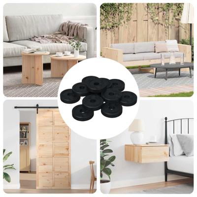 geschikt voor vlakke ringen 12 pcs Zwart 15 x 4 x 3 mm