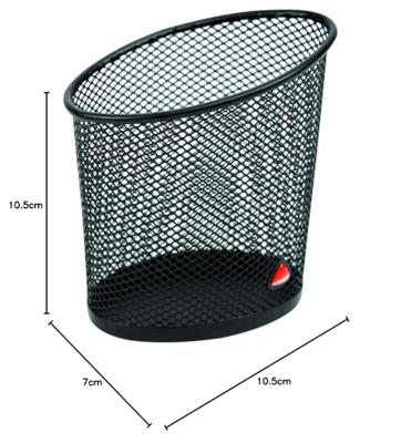 Alba pennenpotje in mesh metaal, zwart