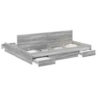 Opbergbedframe met lade Grijs sonoma 200 x 200 cm Bewerkt hout - thumbnail