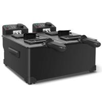 Dubbele Frituurpan met Kijkvenster - 6L RVS Zwart - Hoog vermogen - thumbnail