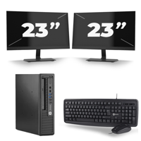 HP EliteDesk 800 G1 USFF - Intel Core i7-4e Generatie - 16GB RAM - 256GB SSD - Windows 10 + 2x 23 inch Monitor - thumbnail
